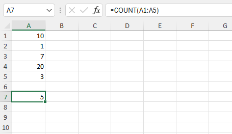 COUNT функциясы