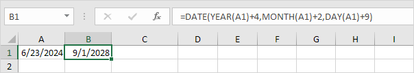 DATE функциясы толық аргументтермен