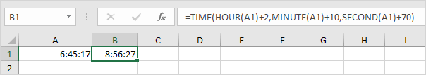 TIME функциясы арқылы уақыт қосу