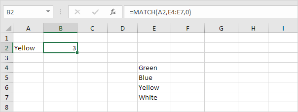 MATCH функциясы