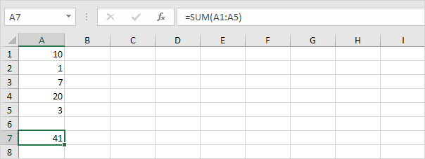 SUM функциясы