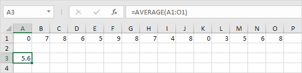 AVERAGE функциясы