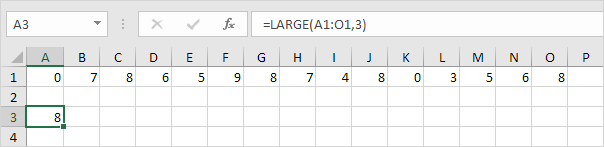LARGE функциясы