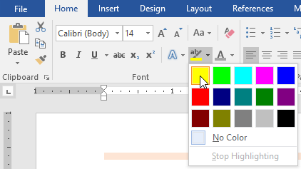 Text Highlight Color батырмасы