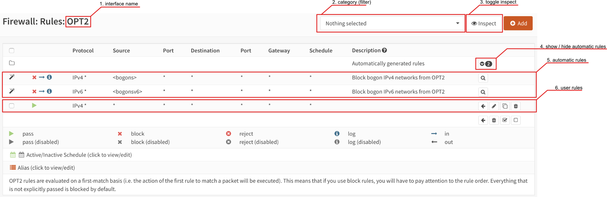 OPNsense Rules overview