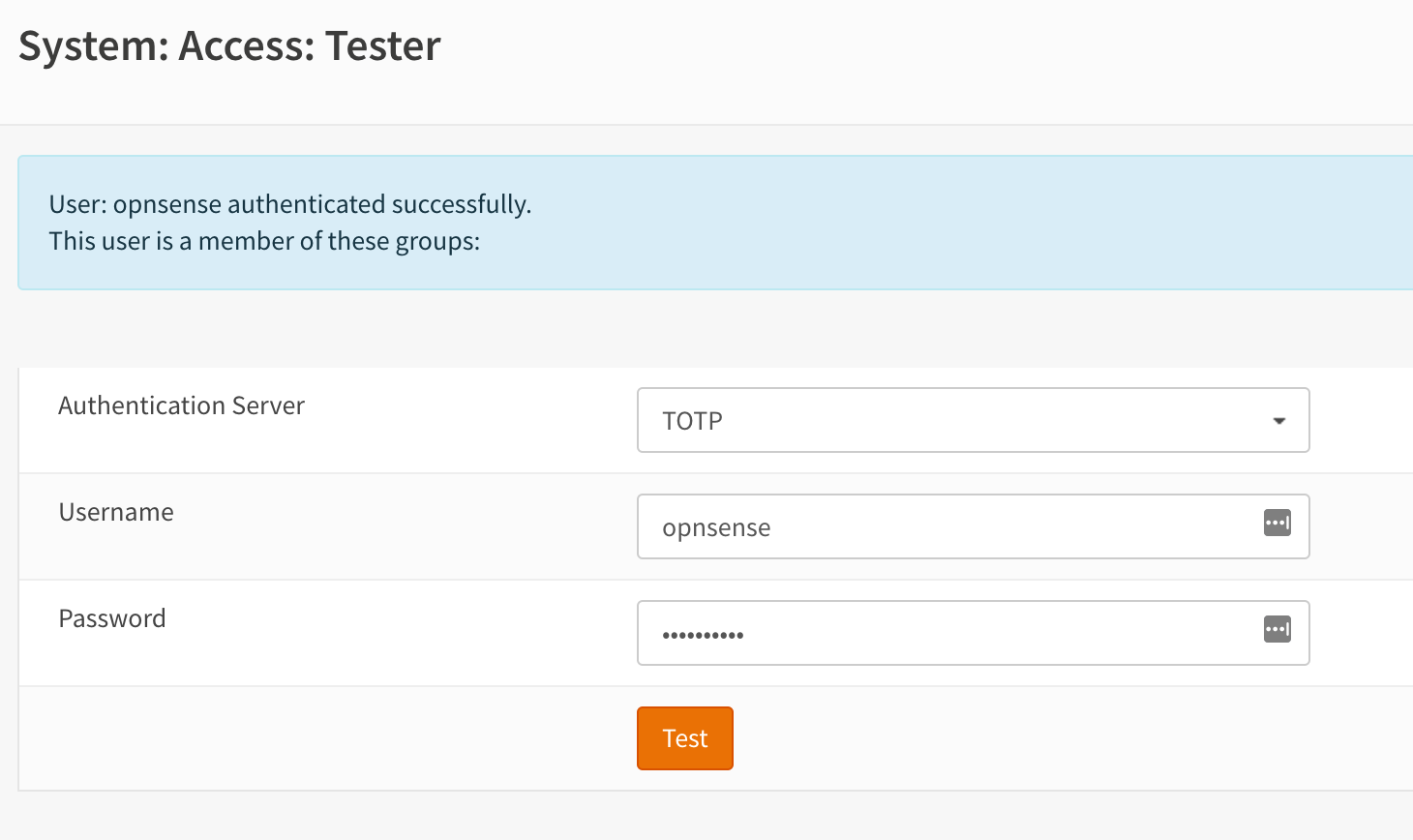 Authentication test
